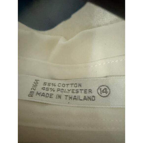 FoxCroft dog embroidered grandma core short sleeve button up blouse womens 14 L - Picture 4 of 5